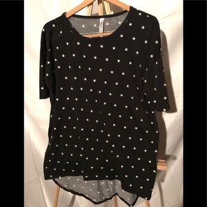 LulaRoe Irma Medium nwot black with white stars